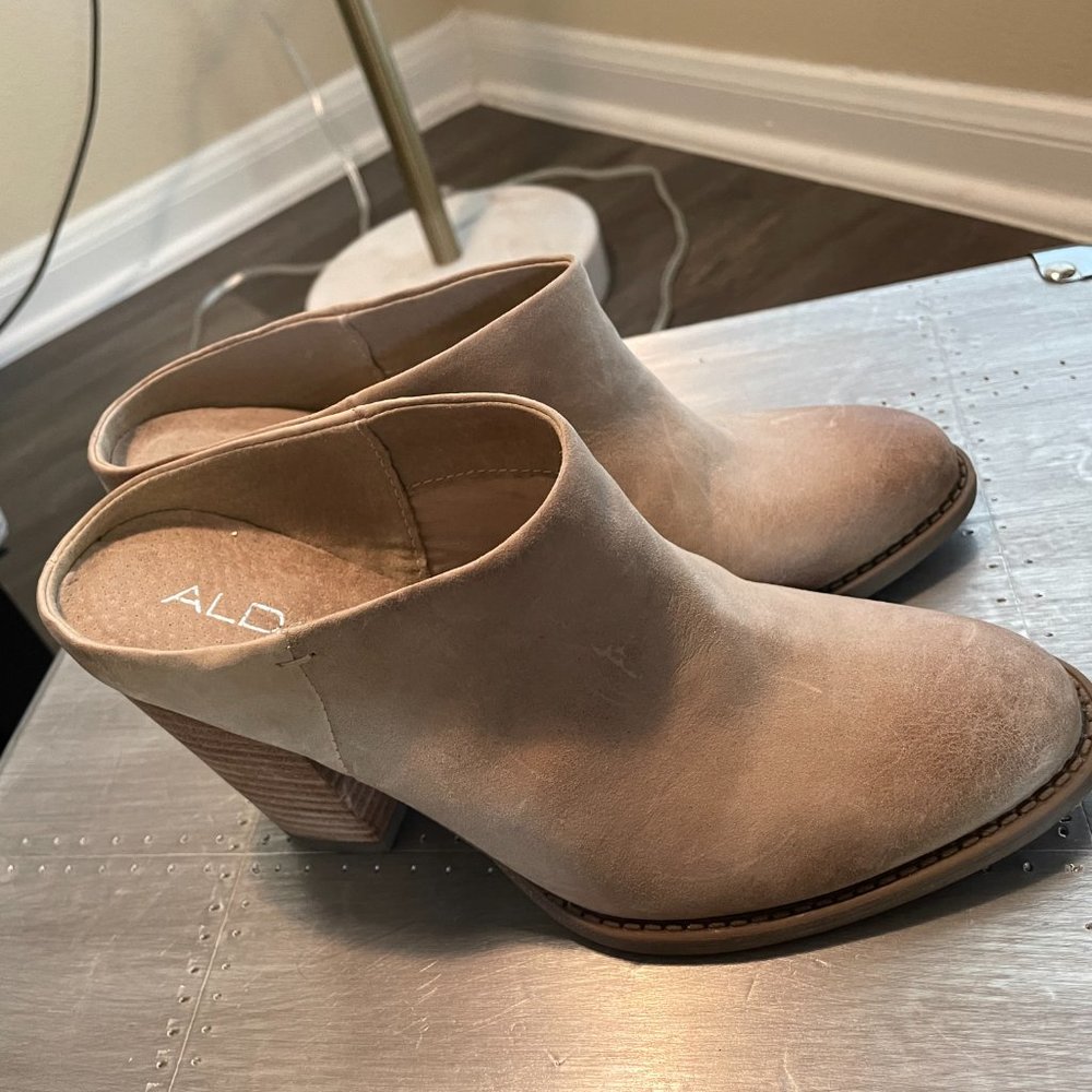Like new ALDO Distressed Leather Mariotta boots botties mules 37/6.5 - Picture 4 of 13